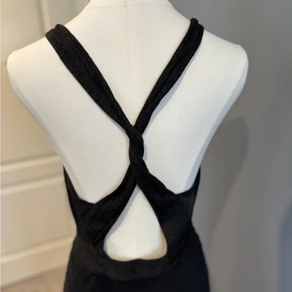 BURBERRY Size 4 Classy Black Silk dress with Charcoal Jersey trim! - Picture 4 of 7